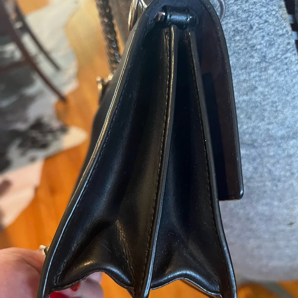 Fendi Kan l Small Bag. Black Leather with silver and leather crossbody strap. - Picture 6 of 16